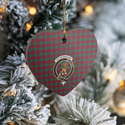 Scottish Fotheringham Clan Tartan Ceramic Ornament - Crest Heart Style Scottish Plaid Tartan Plaid