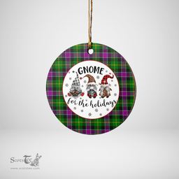 Scottish Selkirk Clan Tartan Ceramic Ornament - Gnome Round Style Scottish Plaid Tartan Plaid