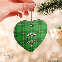 Scottish Galloway District Clan Tartan Ceramic Ornament - Crest Heart Style Scottish Plaid Tartan Plaid