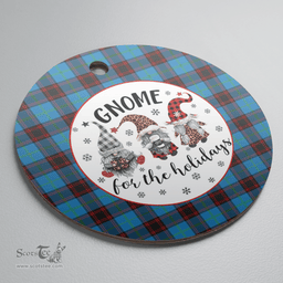 Scottish Home Ancient Clan Tartan Ceramic Ornament - Gnome Round Style Scottish Plaid Tartan Plaid