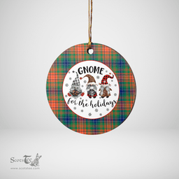 Scottish Wilson Ancient Clan Tartan Ceramic Ornament - Gnome Round Style Scottish Plaid Tartan Plaid