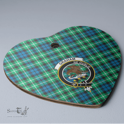 Scottish Graham of Montrose Ancient Clan Tartan Ceramic Ornament - Crest Heart Style Scottish Plaid Tartan Plaid