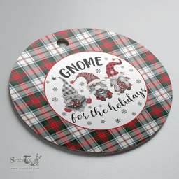 Scottish MacDuff Dress Modern Clan Tartan Ceramic Ornament - Gnome Round Style Scottish Plaid Tartan Plaid