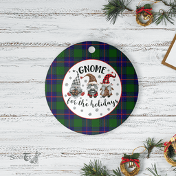 Scottish Shaw Modern Clan Tartan Ceramic Ornament - Gnome Round Style Scottish Plaid Tartan Plaid