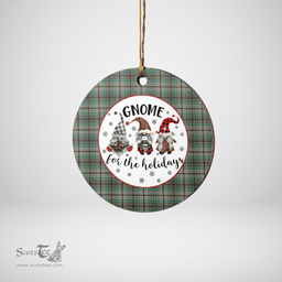 Scottish Craig Clan Tartan Ceramic Ornament - Gnome Round Style Scottish Plaid Tartan Plaid