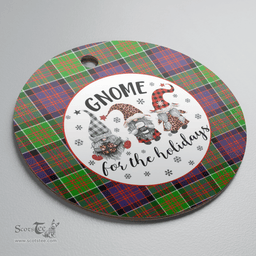 Scottish MacDonald of Clanranald Clan Tartan Ceramic Ornament - Gnome Round Style Scottish Plaid Tartan Plaid