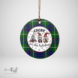 Scottish MacIntyre Hunting Modern Clan Tartan Ceramic Ornament - Gnome Round Style Scottish Plaid Tartan Plaid