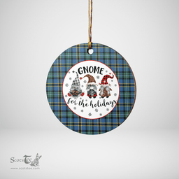 Scottish Weir Ancient Clan Tartan Ceramic Ornament - Gnome Round Style Scottish Plaid Tartan Plaid