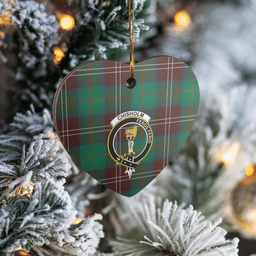 Scottish Chisholm Hunting Ancient Clan Tartan Ceramic Ornament - Crest Heart Style Scottish Plaid Tartan Plaid