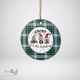 Scottish MacKenzie Dress Ancient Clan Tartan Ceramic Ornament - Gnome Round Style Scottish Plaid Tartan Plaid