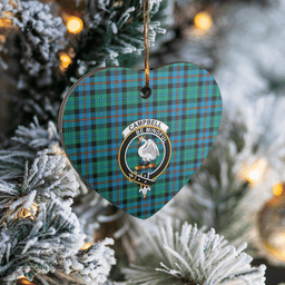 Scottish Campbell of Cawdor Ancient Clan Tartan Ceramic Ornament - Crest Heart Style Scottish Plaid Tartan Plaid