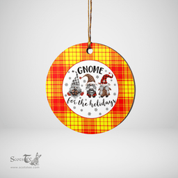 Scottish MacMillan Clan Tartan Ceramic Ornament - Gnome Round Style Scottish Plaid Tartan Plaid