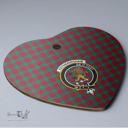 Scottish Fotheringham Clan Tartan Ceramic Ornament - Crest Heart Style Scottish Plaid Tartan Plaid