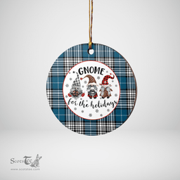 Scottish Napier Modern Clan Tartan Ceramic Ornament - Gnome Round Style Scottish Plaid Tartan Plaid