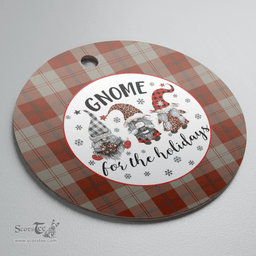 Scottish Davidson Dress Dancers Clan Tartan Ceramic Ornament - Gnome Round Style Scottish Plaid Tartan Plaid