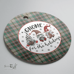 Scottish Craig Ancient Clan Tartan Ceramic Ornament - Gnome Round Style Scottish Plaid Tartan Plaid