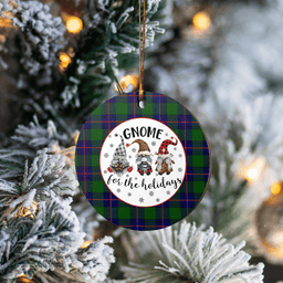 Scottish Shaw Modern Clan Tartan Ceramic Ornament - Gnome Round Style Scottish Plaid Tartan Plaid