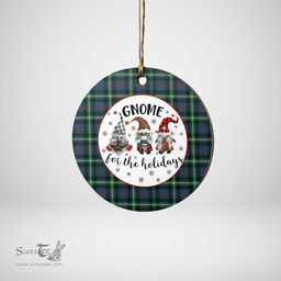 Scottish Bannatyne 1 Clan Tartan Ceramic Ornament - Gnome Round Style Scottish Plaid Tartan Plaid