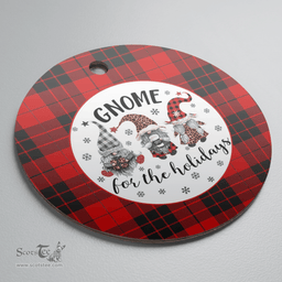 Scottish MacLeod of Raasay Clan Tartan Ceramic Ornament - Gnome Round Style Scottish Plaid Tartan Plaid