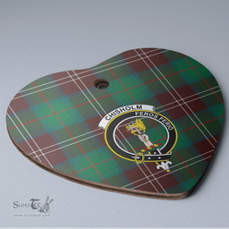 Scottish Chisholm Hunting Ancient Clan Tartan Ceramic Ornament - Crest Heart Style Scottish Plaid Tartan Plaid