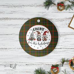 Scottish Brisbane Clan Tartan Ceramic Ornament - Gnome Round Style Scottish Plaid Tartan Plaid