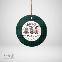 Scottish MacKie Clan Tartan Ceramic Ornament - Gnome Round Style Scottish Plaid Tartan Plaid