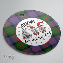 Scottish Blair Modern Clan Tartan Ceramic Ornament - Gnome Round Style Scottish Plaid Tartan Plaid