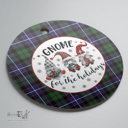 Scottish Galbraith Modern Clan Tartan Ceramic Ornament - Gnome Round Style Scottish Plaid Tartan Plaid