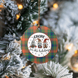 Scottish Wilson Ancient Clan Tartan Ceramic Ornament - Gnome Round Style Scottish Plaid Tartan Plaid