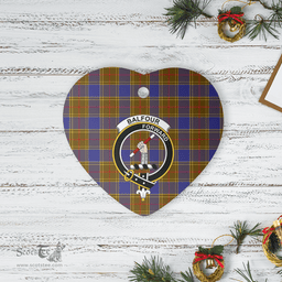Scottish Balfour Modern Clan Tartan Ceramic Ornament - Crest Heart Style Scottish Plaid Tartan Plaid