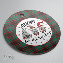 Scottish Buchan Ancient Clan Tartan Ceramic Ornament - Gnome Round Style Scottish Plaid Tartan Plaid