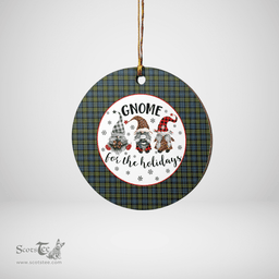 Scottish Campbell Clan Tartan Ceramic Ornament - Gnome Round Style Scottish Plaid Tartan Plaid