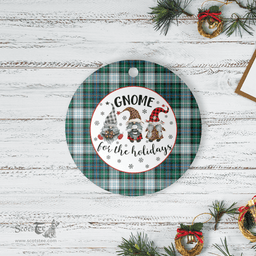 Scottish MacKenzie Dress Ancient Clan Tartan Ceramic Ornament - Gnome Round Style Scottish Plaid Tartan Plaid