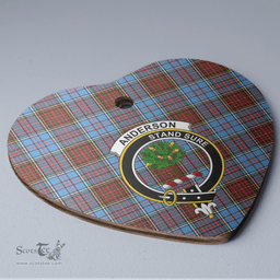 Scottish Anderson Modern Clan Tartan Ceramic Ornament - Crest Heart Style Scottish Plaid Tartan Plaid