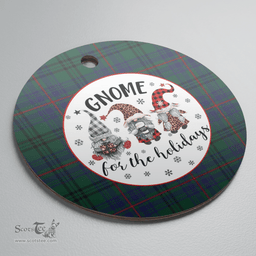 Scottish Walker Hunting Modern Clan Tartan Ceramic Ornament - Gnome Round Style Scottish Plaid Tartan Plaid