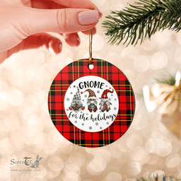 Scottish Brodie Modern Clan Tartan Ceramic Ornament - Gnome Round Style Scottish Plaid Tartan Plaid