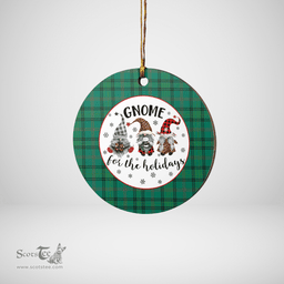 Scottish Ross Hunting Ancient Clan Tartan Ceramic Ornament - Gnome Round Style Scottish Plaid Tartan Plaid