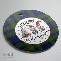 Scottish Gunn Modern  Clan Tartan Ceramic Ornament - Gnome Round Style Scottish Plaid Tartan Plaid