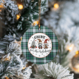 Scottish MacKenzie Dress Ancient Clan Tartan Ceramic Ornament - Gnome Round Style Scottish Plaid Tartan Plaid