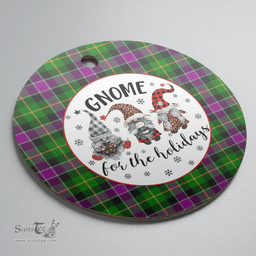 Scottish Selkirk Clan Tartan Ceramic Ornament - Gnome Round Style Scottish Plaid Tartan Plaid