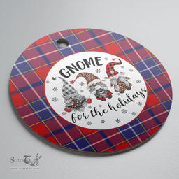Scottish Wishart Dress Clan Tartan Ceramic Ornament - Gnome Round Style Scottish Plaid Tartan Plaid