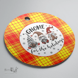 Scottish MacMillan Clan Tartan Ceramic Ornament - Gnome Round Style Scottish Plaid Tartan Plaid