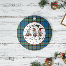 Scottish MacLeod of Harris Ancient Clan Tartan Ceramic Ornament - Gnome Round Style Scottish Plaid Tartan Plaid