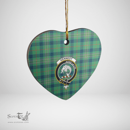Scottish Kennedy Ancient Clan Tartan Ceramic Ornament - Crest Heart Style Scottish Plaid Tartan Plaid