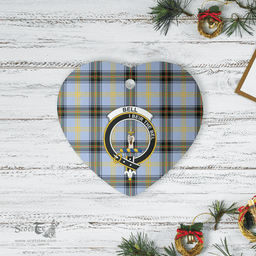 Scottish Bell of the Borders Clan Tartan Ceramic Ornament - Crest Heart Style Scottish Plaid Tartan Plaid