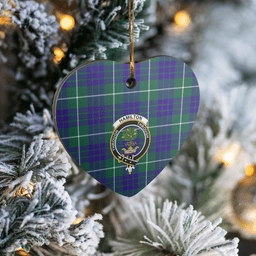 Scottish Hamilton Hunting Modern Clan Tartan Ceramic Ornament - Crest Heart Style Scottish Plaid Tartan Plaid