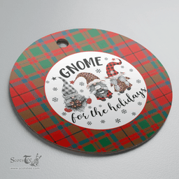 Scottish McIlvian Clan Tartan Ceramic Ornament - Gnome Round Style Scottish Plaid Tartan Plaid