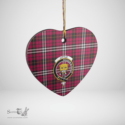 Scottish Little Clan Tartan Ceramic Ornament - Crest Heart Style Scottish Plaid Tartan Plaid