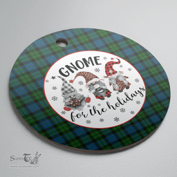 Scottish MacKie Clan Tartan Ceramic Ornament - Gnome Round Style Scottish Plaid Tartan Plaid