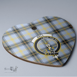 Scottish Bell of the Borders Clan Tartan Ceramic Ornament - Crest Heart Style Scottish Plaid Tartan Plaid